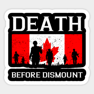 Canadian Army Death Before Dismount Canada Day Gift Sticker